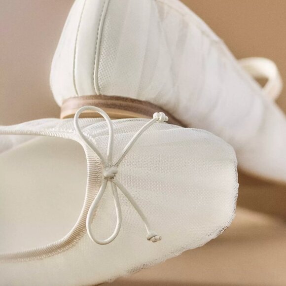 Dolce Vita Raeven Tulle Ballet Flats Anthropologie - Bridal, Bachelorette - Picture 2 of 11